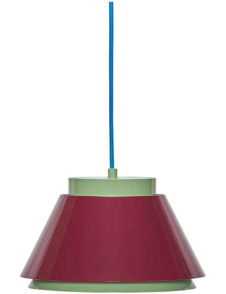 Suspension vert et rouge en fer Ø 25 x H 15 cm Remi