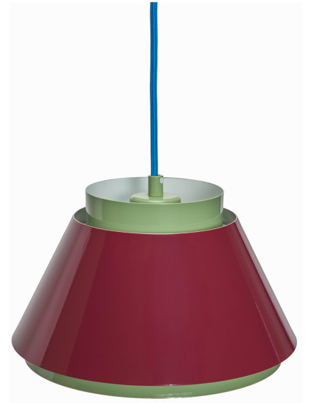 Suspension vert et rouge en fer Ø 25 x H 15 cm Remi