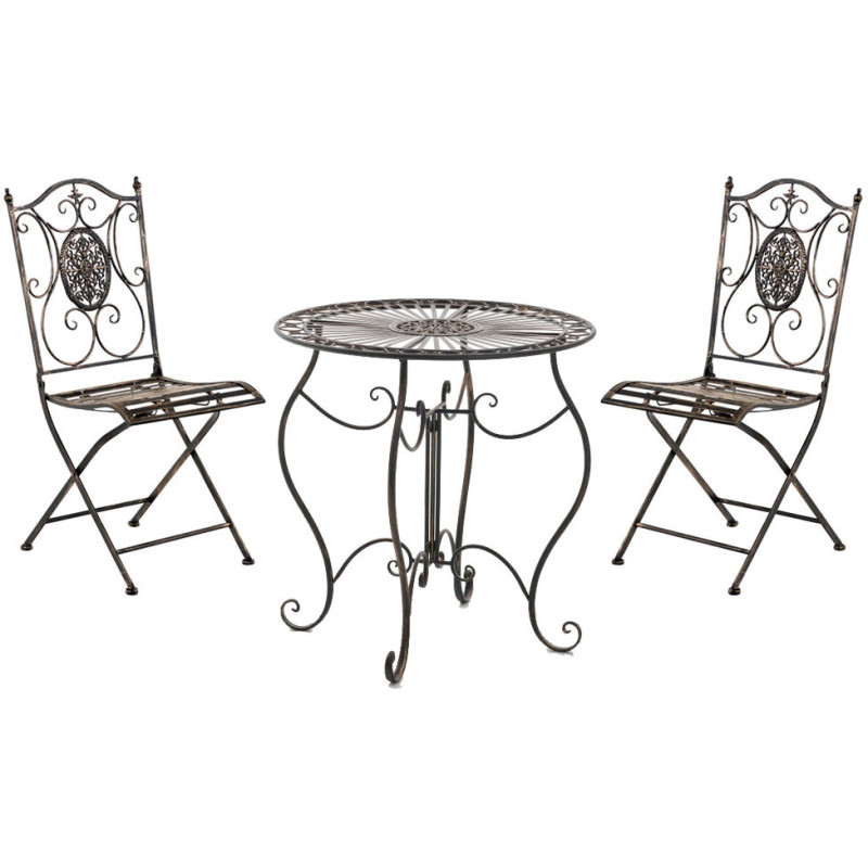Salon de jardin 2 personnes bronze en...