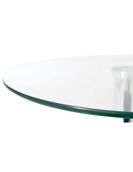Table d’appoint ronde en verre transparent et métal chromé Ø 50 x 48 cm Khadra