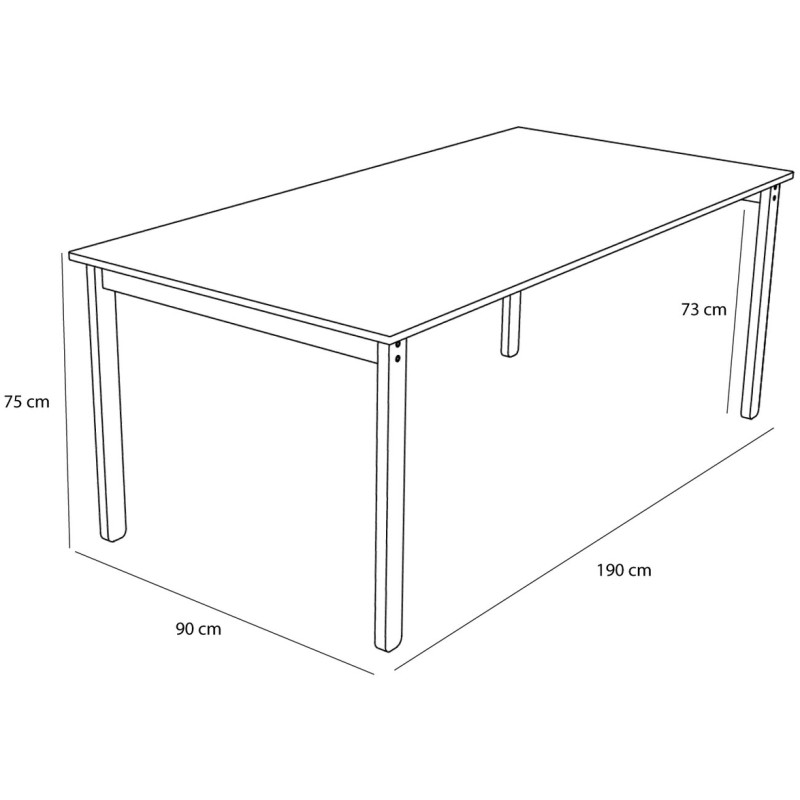 Table à manger rectangulaire noire en...