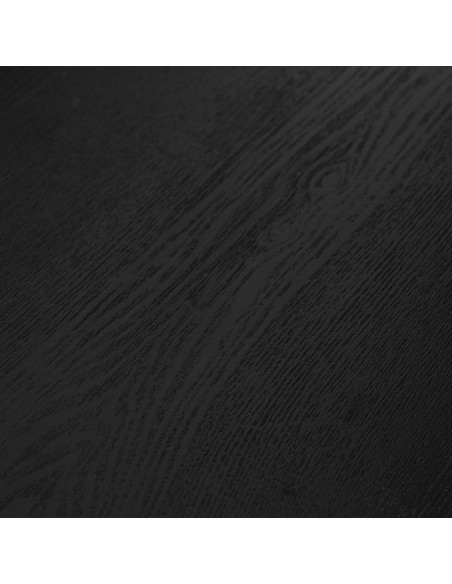 Table à manger rectangulaire noire en placage de frêne, fer et MDF 190 x 90 x 75 cm Hock