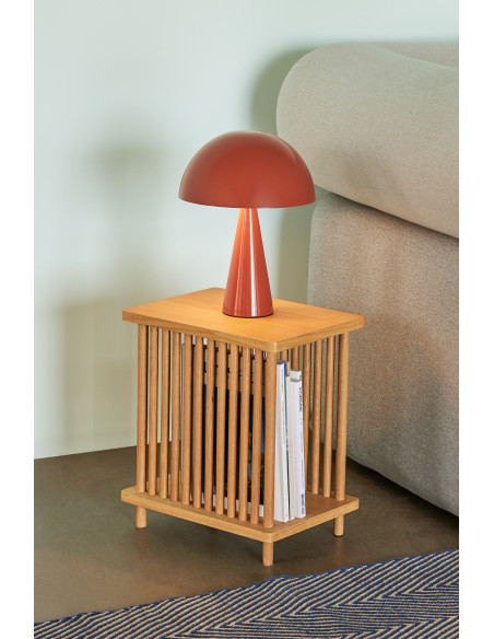 Lampe à poser rouge en fer Ø 25 x H 34 cm Mush Mini