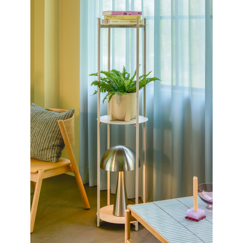 Lampe à poser haute nickel brossé en...