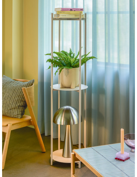 Lampe à poser haute nickel brossé en fer Ø 30 x H 50 cm Mush
