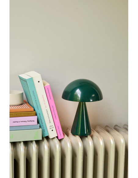 Lampe à poser LED rechargeable vert foncé en fer Ø 15 x H 20 cm Mush