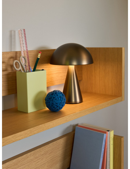 Lampe à poser LED rechargeable laiton bruni en fer Ø 15 x H 20 cm Mush