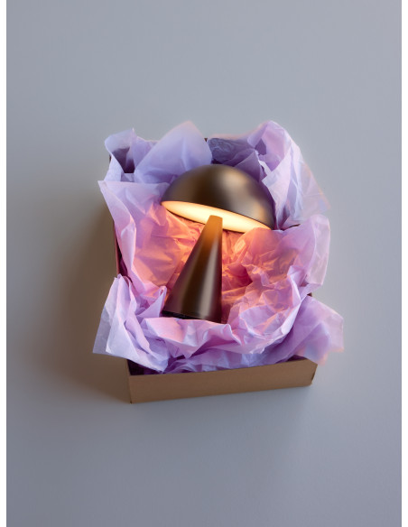 Lampe à poser LED rechargeable laiton bruni en fer Ø 15 x H 20 cm Mush