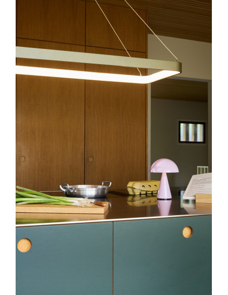 Lampe à poser LED rechargeable rose clair en fer Ø 15 x H 20 cm Mush
