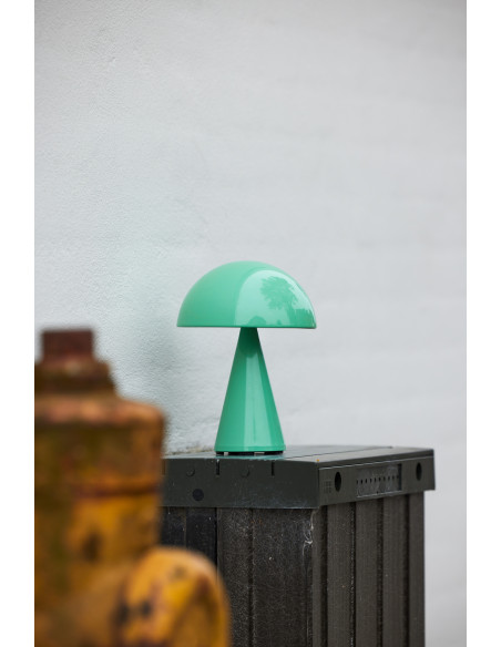 Lampe à poser LED rechargeable verte en fer et polycarbonate Ø 15 x H 20 cm Mush