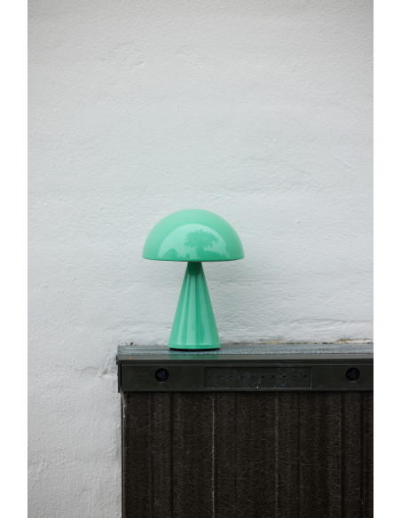 Lampe à poser LED rechargeable verte en fer et polycarbonate Ø 15 x H 20 cm Mush