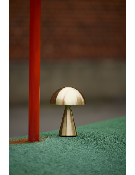 Lampe à poser LED rechargeable laiton en fer et polycarbonate Ø 15 x H 20 cm Mush