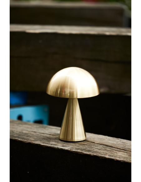 Lampe à poser LED rechargeable laiton en fer et polycarbonate Ø 15 x H 20 cm Mush