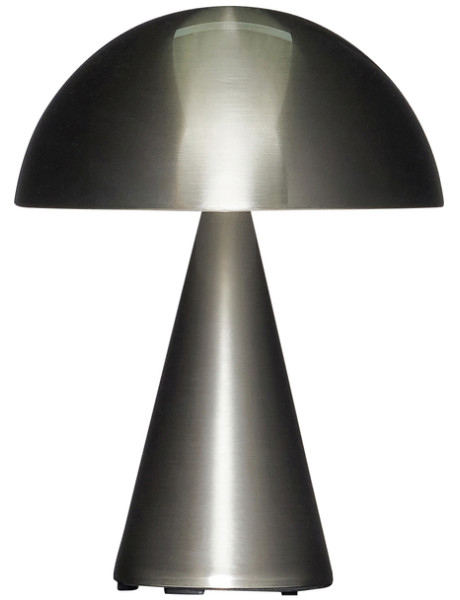 Lampe à poser LED rechargeable nickel en fer et...