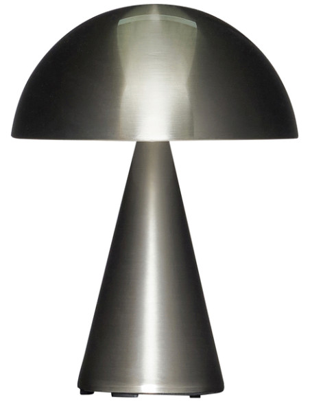 Lampe à poser LED rechargeable nickel en fer et polycarbonate Ø 15 x H 20 cm Mush