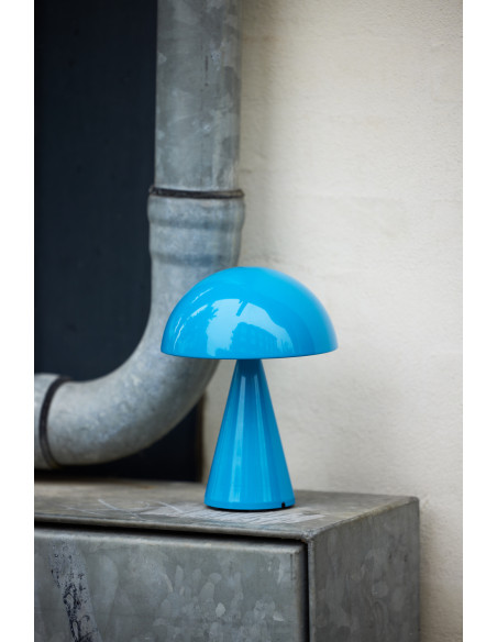 Lampe à poser LED rechargeable bleue en fer et polycarbonate Ø 15 x H 20 cm Mush