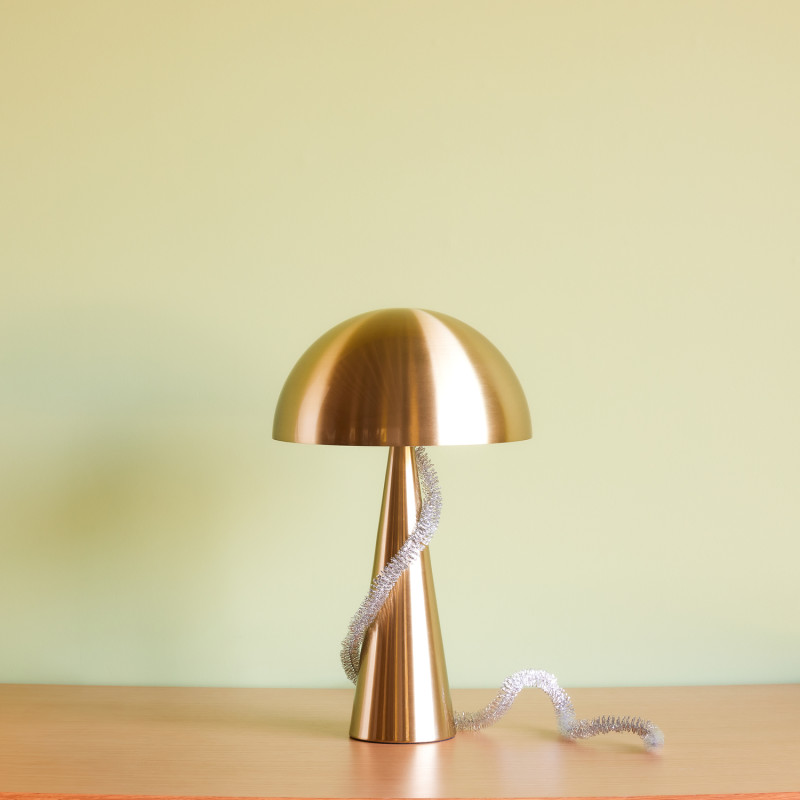 Lampe à poser en fer couleur laiton Ø...