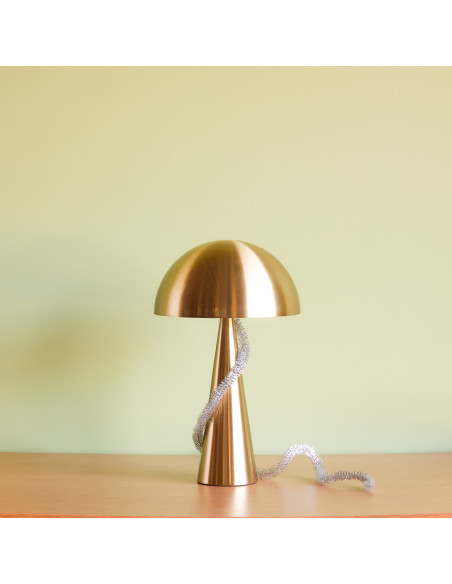 Lampe à poser en fer couleur laiton Ø 30 x H 50 cm Mush