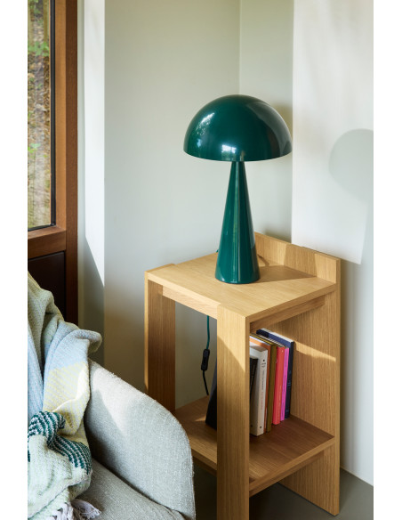 Lampe à poser vert foncé en fer Ø 30 x H 50 cm Mush