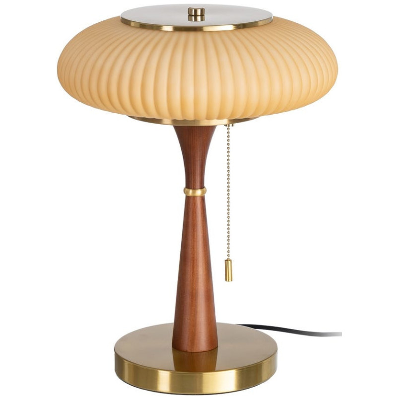 Lampe à poser marron et dorée en bois...
