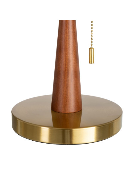 Lampe à poser marron et dorée en bois de frêne, métal et verre 30 x 30 x 40 cm Alquézar