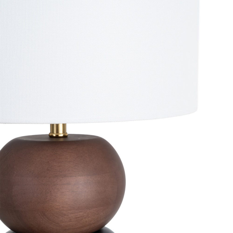 Lampe à poser marron et blanche en...