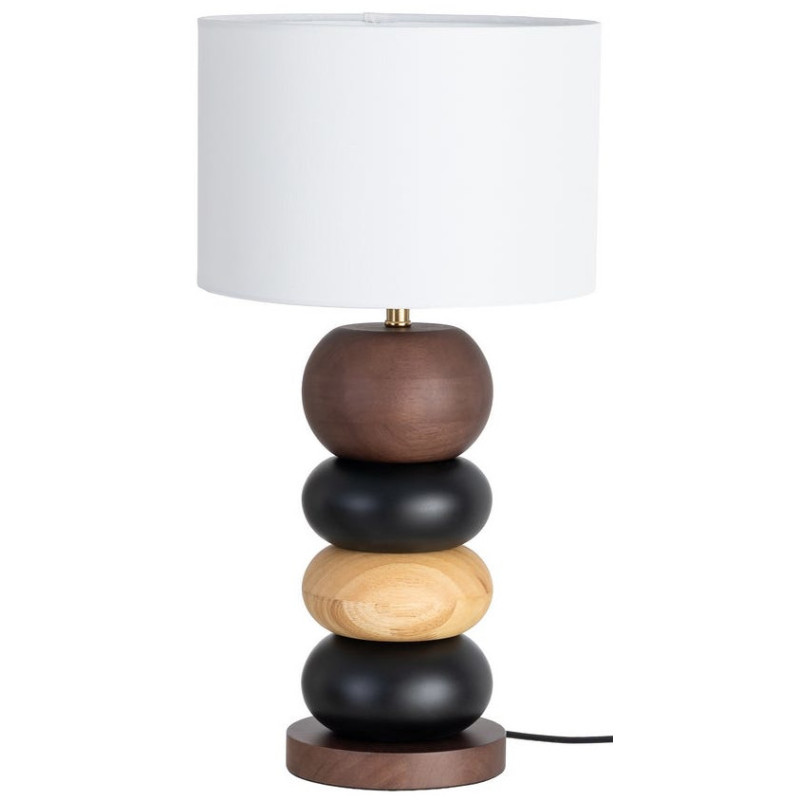 Lampe à poser marron et blanche en...