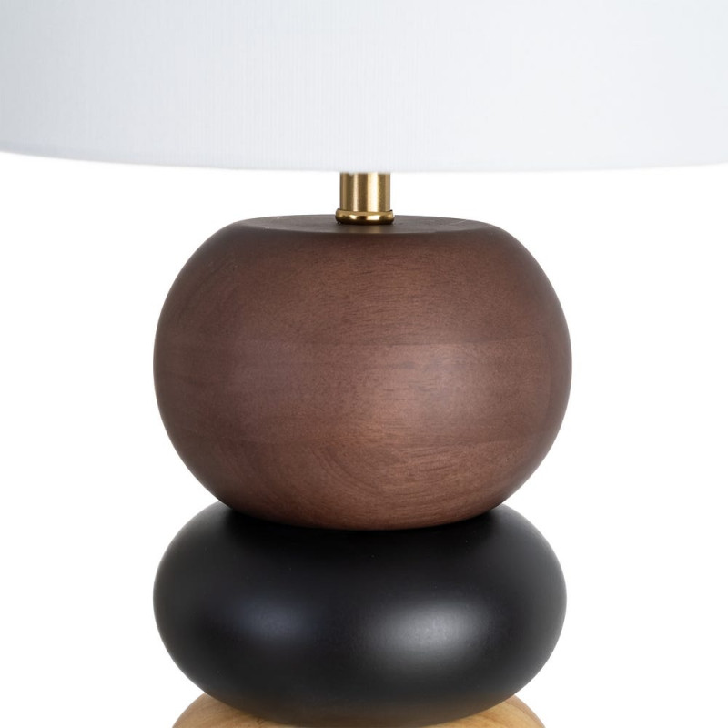 Lampe à poser marron et blanche en...