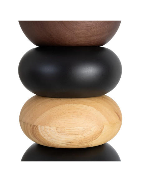 Lampe à poser marron et blanche en bois de chêne et tissu 27 x 27 x 50 cm Mavero