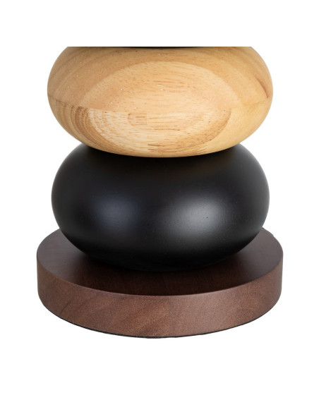 Lampe à poser marron et blanche en bois de chêne et tissu 27 x 27 x 50 cm Mavero