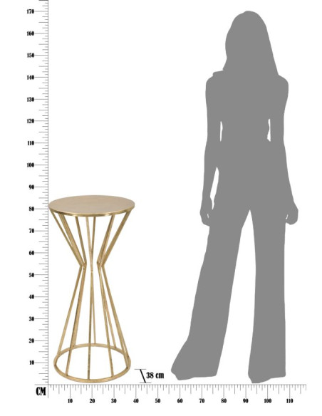 Sellette ronde en fer doré Ø 38 x 80 cm Stick