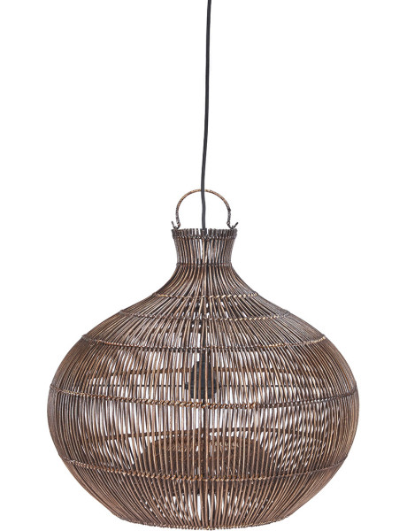 Abat-jour suspension en rotin brun noyer foncé 48 x 48 x...