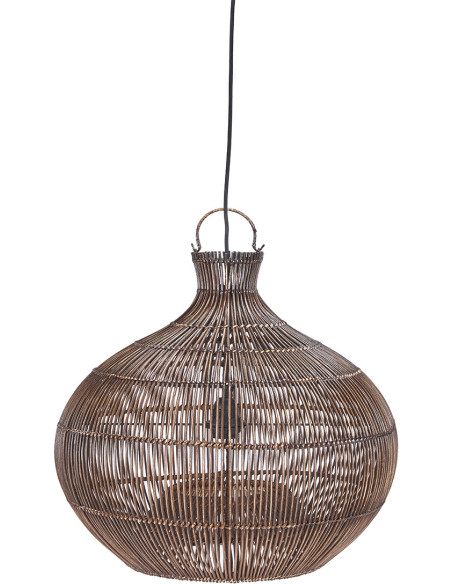 Abat-jour suspension en rotin brun noyer foncé 48 x 48 x 45 cm The Desert Gourd