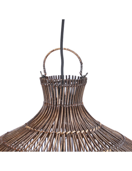 Abat-jour suspension en rotin brun noyer foncé 48 x 48 x 45 cm The Desert Gourd