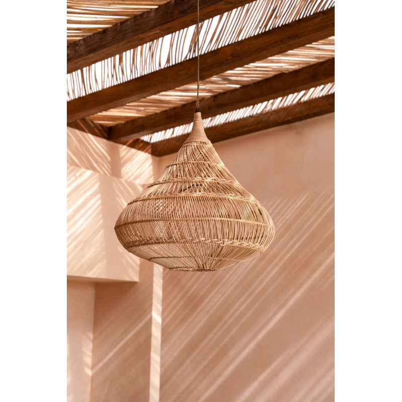 Abat-jour suspension en rotin naturel...