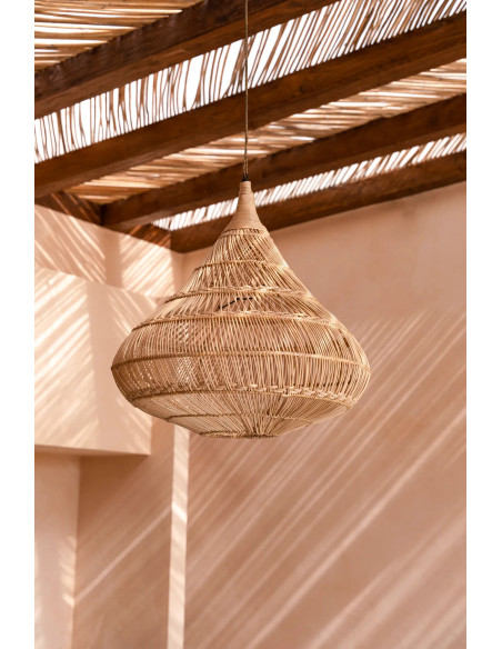 Abat-jour suspension en rotin naturel 80 x 80 x 77 cm The Drop