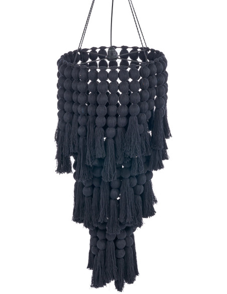 Lustre suspension noir en coton et fer 45 x 45 x 100 cm The Nomad