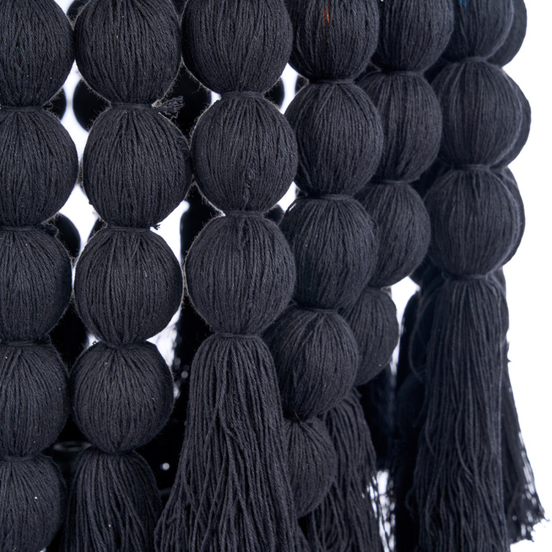 Lustre suspension noir en coton et...