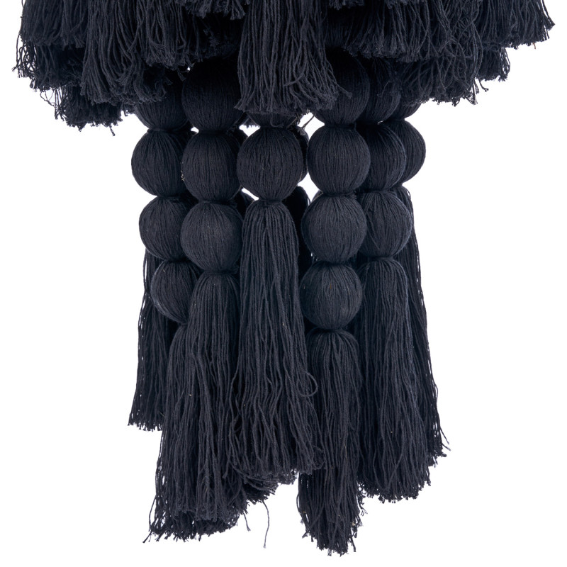 Lustre suspension noir en coton et...