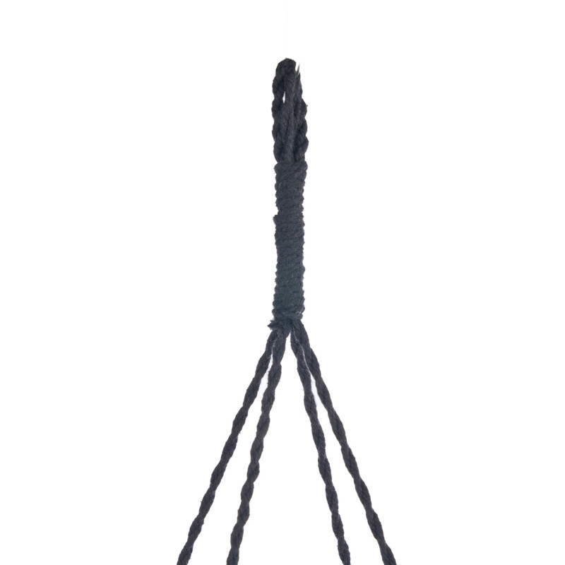 Lustre suspension noir en coton et...