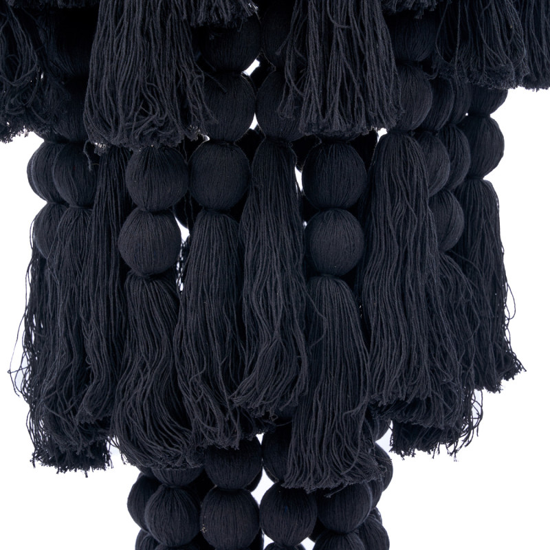 Lustre suspension noir en coton et...