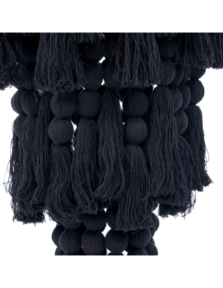 Lustre suspension noir en coton et fer 45 x 45 x 100 cm The Nomad