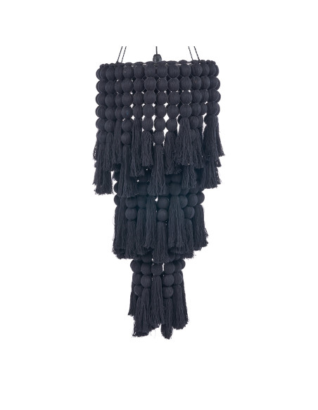 Lustre suspension noir en coton et fer 45 x 45 x 100 cm The Nomad