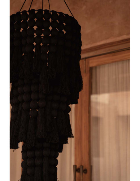 Lustre suspension noir en coton et fer 45 x 45 x 100 cm The Nomad