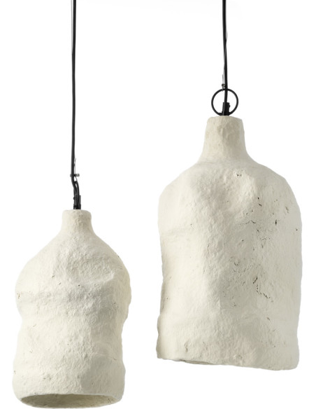 Abat-jour suspension blanc en papier mâché 28 x 28 x 46 cm The Moloko