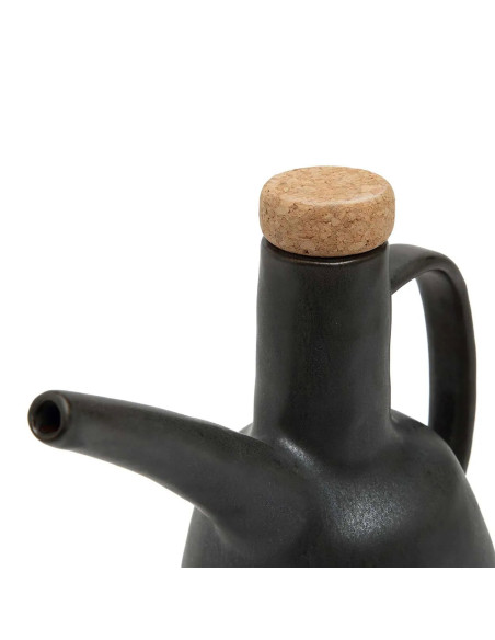 Bouteille à huile d’olive noire en grès 18 x 11,5 x 16,5 cm The N°79