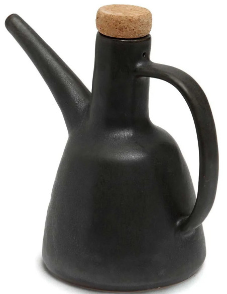 Bouteille à huile d’olive noire en grès 18 x 11,5 x 16,5 cm The N°79