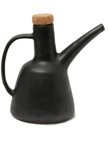Bouteille à huile d’olive noire en grès 18 x 11,5 x 16,5 cm The N°79