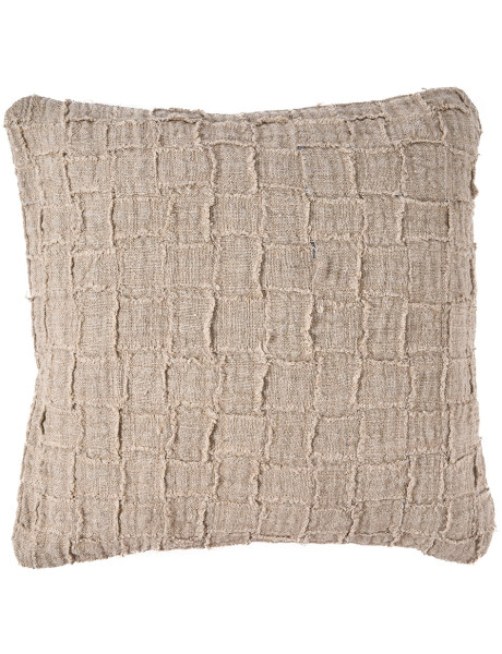 Housse de coussin en lin naturel 50 x 50 x 3 cm The Damier