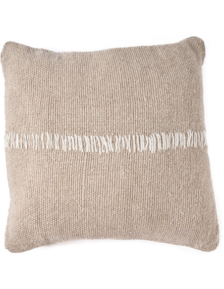 Housse de coussin en lin naturel blanc 50 x 50 x 3 cm The Stitch